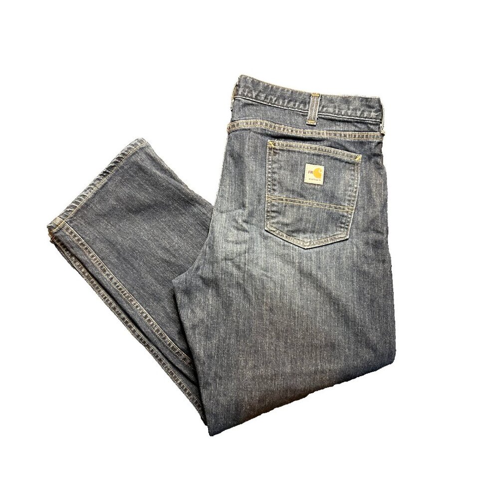 Carhartt FR Jeans Mens 40 x 30 Fire Resistant Workwear Dark Wash Denim Blue